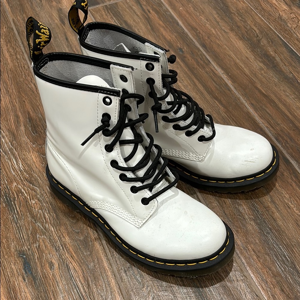 Dr. Martens Women's White Leather Boots
